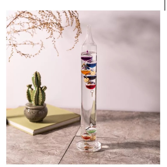 Art Vintage Galileo Thermometer Floating Glass Balls Temperature